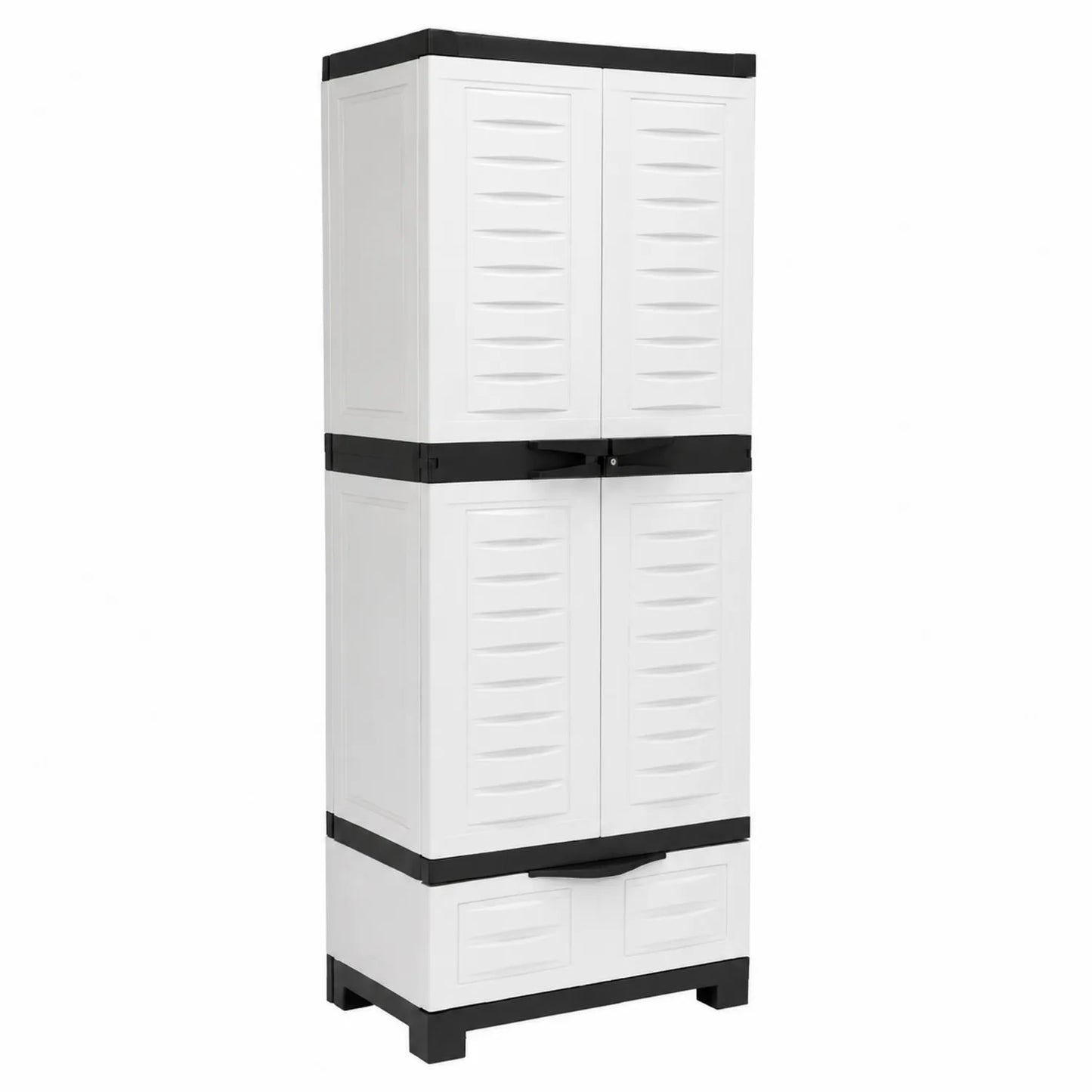 Armoire de rangement en plastique blanc avec 4 portes