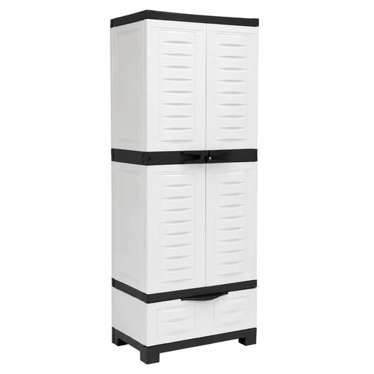 Armoire de rangement en plastique blanc avec 4 portes