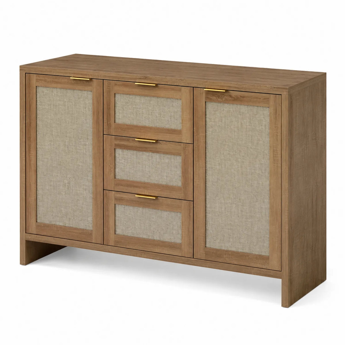 Commode en bois avec panneaux en tissu 90x40x80 cm