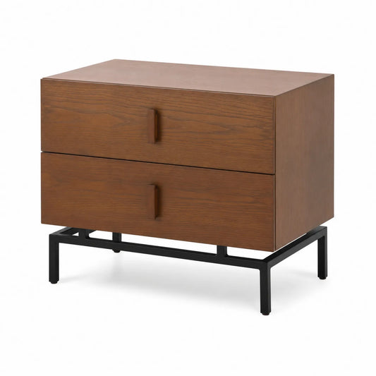 Commode en bois avec cadre en métal brun 80x40x60cm